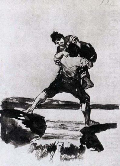 Francisco de goya y Lucientes Peasant Carrying a Woman china oil painting image